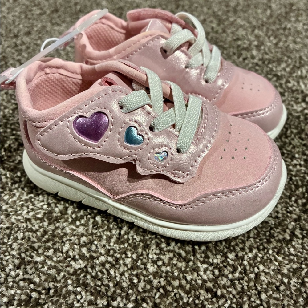 Carter's Pink and Purple Heart Baby Walking Shoes